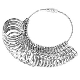 TMISHION Finger UK Ring Sizer Gauge/Ring Mandrel Sizing Measuring Stick Jewelry Size Size Tool Metal Ring Sizer(Ring)