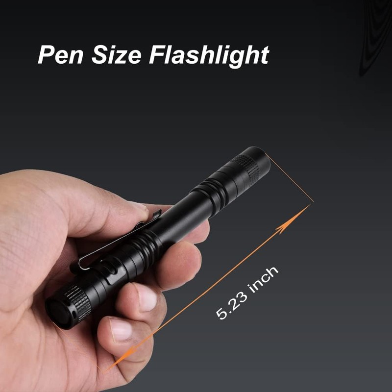 Tileon Pen Flashlight,2PCS Led Pen Light Flashlights with Clip,Mini Pocket