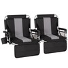 LET'S CAMP Folding Stadium Seats, 2 Pack Bleacher Chairs with