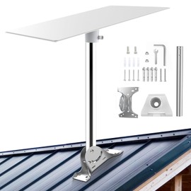 Starlink Gen 3 Roof Mount Kit, Adjustable Pipe Adapter and Pole Mount for Gen 3 V3 Standard Dish Satellite Dishy Compatible, White