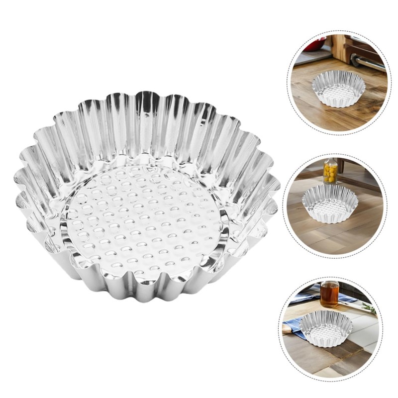 Gatuida 30pcs Stainless Steel Egg Tart Molds with Decorative Fluted