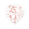 Ruby Red Confetti Clear Latex Balloons (30cm) Pack of 6