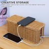 Rattan Cable Organiser Box, Handmade Cable Box with Lid, Organiser