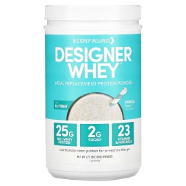 Designer Whey, proteína en polvo de reemplazo de comidas, vainilla, 1,72 lb (783 g)