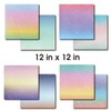 Desecraft 36 Sheets 12x12 Glitter Shining Pastel Ombre Cardstock Scrapbook