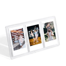 A Transparent Triple Photo Frame for three INSTAX mini photos. Transparent creative display photo frame for 3-inch photos.