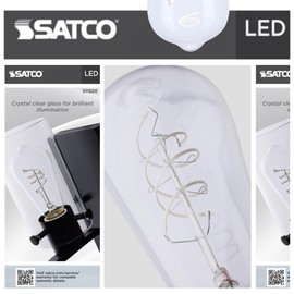 Satco S11520 LED Bulb, ST19, 6W (40W Eq), 2700K Warm White, Flex Gray Coil Filament, Medium Base E26, Dimmable, 500 Lumens, Clear Glass, Vintage Style, 120V, Enclosed Fixture Rated (24 Pack)