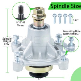 NICHEFLAG 604214 Spindle Assembly Pre-Greased with 603988 Spindle Pulley Replaces Hustler Raptor Spindle 604214 Spindle for Hustler Mower 935817, Hustler Raptor 52, Hustler Raptor Limited 52 Decks