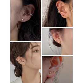 ChicSilver Ball Earrings, Women's 925 Silver, Round Ball Earrings, Simple Accessory, Sterling Silver