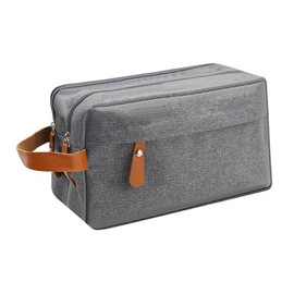 Travel Toiletry Shaving Bag for Men, 1Pc Water Resistant Oxford Cloth Shave Hanging Dopp Kit,Water Resistant Canvas Shaving Bag Toiletry Bag,Oxford Cloth Toiletry Bag Shave Bags,Grey