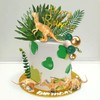 21 PCS Gold Dinosaur Cake Toppers Dinosaur Figures Green Ball