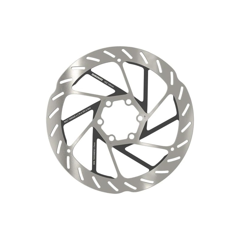 SRAM HS2 ディスクブレーキローター - 160mm 6ボルト 丸形 シルバー/ブラック