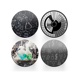 4 x Round Science Coasters - Chemistry Set Teacher Men Women Set Theme House Warming Circle Drinks Kitchen Decoration Décor Gift #80193