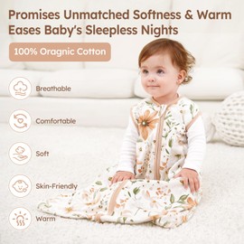 Unnivoll Baby Sleep Sack 0-6 Months Summer Sleep Sack 3 Pack 100% Cotton Baby Sleep Bag Wearable Blanket for Newborn Infant Orange Flowers & Plaid