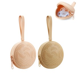 PandaEar Silicone Pacifier Holder Case for Diaper Bag, 2 Pack Baby Pacifier Case Binky Holder, Portable Pacifier Cover Pouch Organizer Bag, BPA-Free Pacifier Travel Case for Boys & Girls