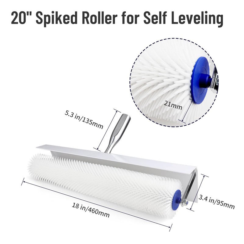 Anskyloe Spiked Roller for Self Leveling, 20"x 1" Self Leveling