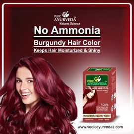 VEDICAYURVEDA Natural Burgundy Hair Color with No Ammonia For Men and Women
