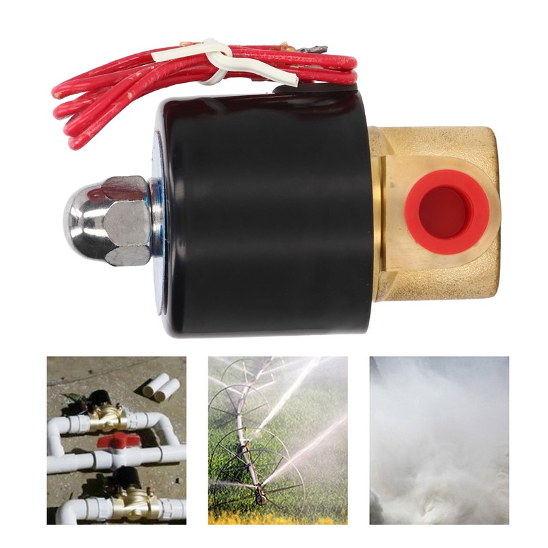 Brass Electric Solenoid Valve 2W025‑08 Normally Closed 1/4in 2 Position