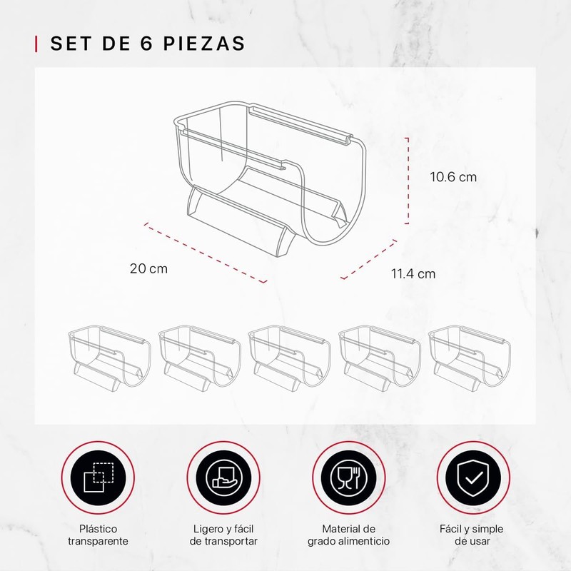 Cookify Set de 6 Organizadores Apilables para Botellas de Vino,
