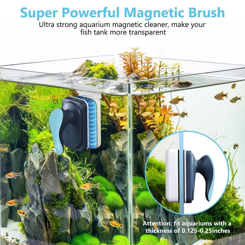 fishkeeper Aquarium Magnetic Glass Cleaner, Fish Tank Algae Magnet Cleaning