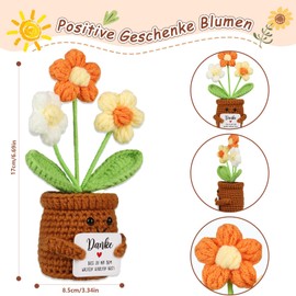 MWRWRR Thank You Gift Positive Potato German Lucky Charm, Pocket Hug Positive Small Gifts, Positive Pocket Hug Knitted Yellow Flowers Doll Courage Gift for Colleagues Friends Family