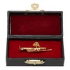 Gold Miniature Trumpet Shaped Lapel Brooch Pin Brass Exquisite Mini