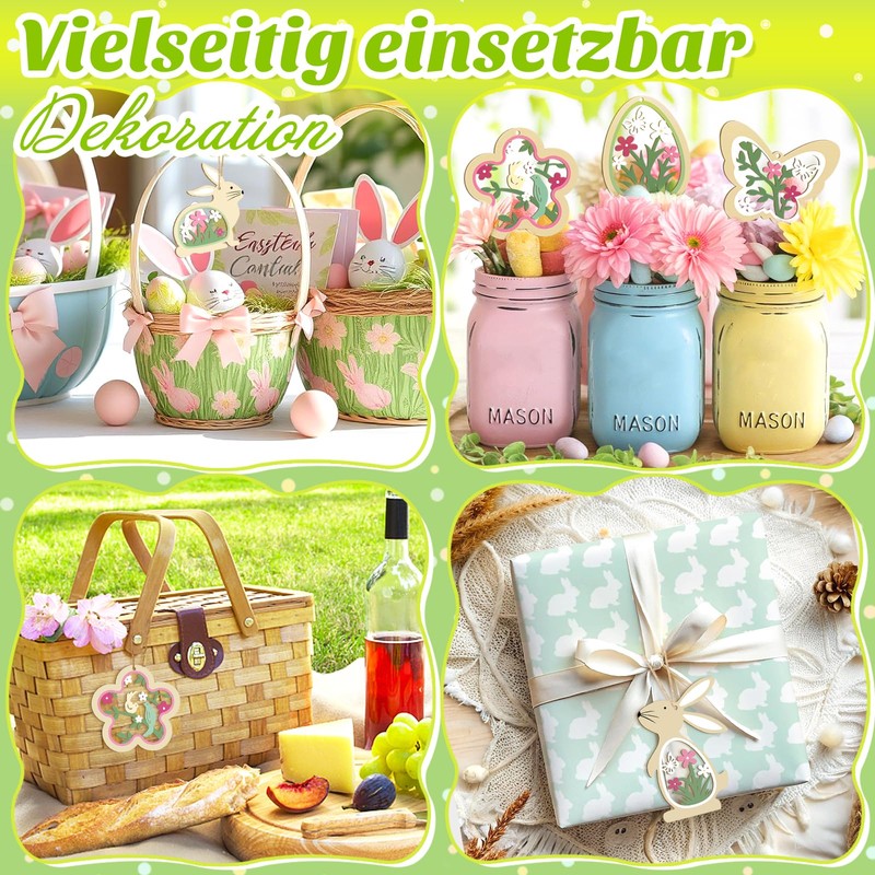 Pack of 24 Easter Decoration for Hanging, Spring Decoration Pendants,
