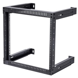 TECHTOO Wall Mount Rack 9U Adjustable Depth Open Frame 19Inch Server Equipment Rack Heavy Duty Patch Panel Bracket Network Equipment Rack (Adjustable 9U)