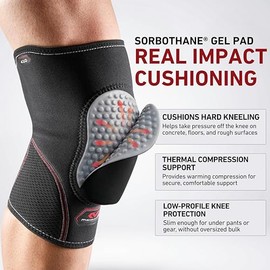 McDavid Knee Pad with Thick Gel Insert for Impact Absorption. Compression Sleeve for Support and Protection. Sorbothane Sponge. For Sports and Activit