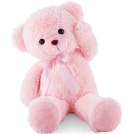YunNasi Big Teddy Bear Stuffed Animal 35 inches Giant Stuffed Bear Gift for Girlfriend Children on Birthday Valentine's Day Christmas, Pink