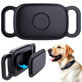 DDJ Dog Collar Holder for Tile Life360 Pro 2024 Bluetooth Tracker, 2-Pack Waterproof Silicone Cover Full-Body Protective Case for Tile Tracker Pet Collar, Ultra Durable, Scratch Resistant, Black