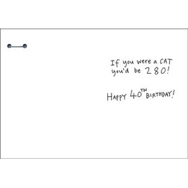 Mens 40th Milestone Funny Birthday Card - Age 40 - Sad Cat - Yesterday I was 39 Badge Included - Eco-Friendly and Recyclable - by Paper House