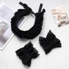 JAZTAKU Black Lace Renaissance Collar Cuffs Set Elizabethan Neck Ruffled