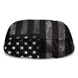Knextrepoy Black American Flag Winch Cover, Heavy Duty Waterproof Dust-Proof Winch Protection Cover for Electric Winches 8500-17500 lbs Easy to Install Decor Accessories