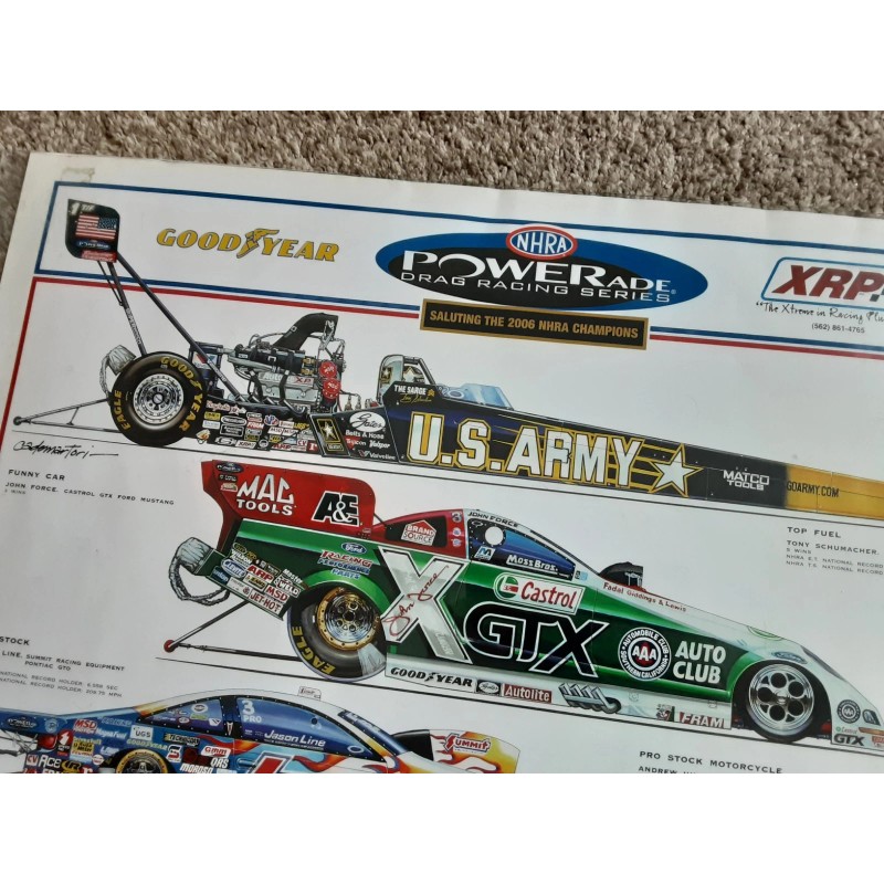 NHRA Vintage 2006 NHRA Powerade Champions Poster John Force Schumacher