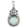 Solid Sterling Silver OPAL HEDGEHOG Pendant & Optional Necklace (Handmade