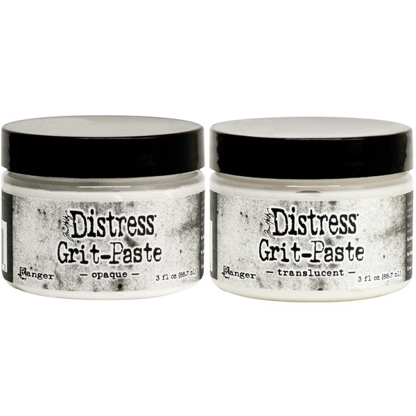 Tim Holtz Distress 2020 Grit Paste - Translucent and Opaque - Two Jar Bundle