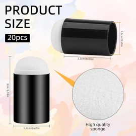 Pack of 20 Finger Painting Sponges for Crafts and Drawing, Finger Makeup Sponges for Painting and Crafts, Finger Sponge Set for Crafts and Drawing for Painting Projects, Art, Ink, Crafts and Card