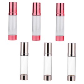 Gatuida 6pcs Airless Pump Bottles for Cosmetics Leakproof Vacuum Containers for Lotion and Foundation Portable Travel Subpackaging Bottles with Shiny Nozzles Lightweight and Sealed Design