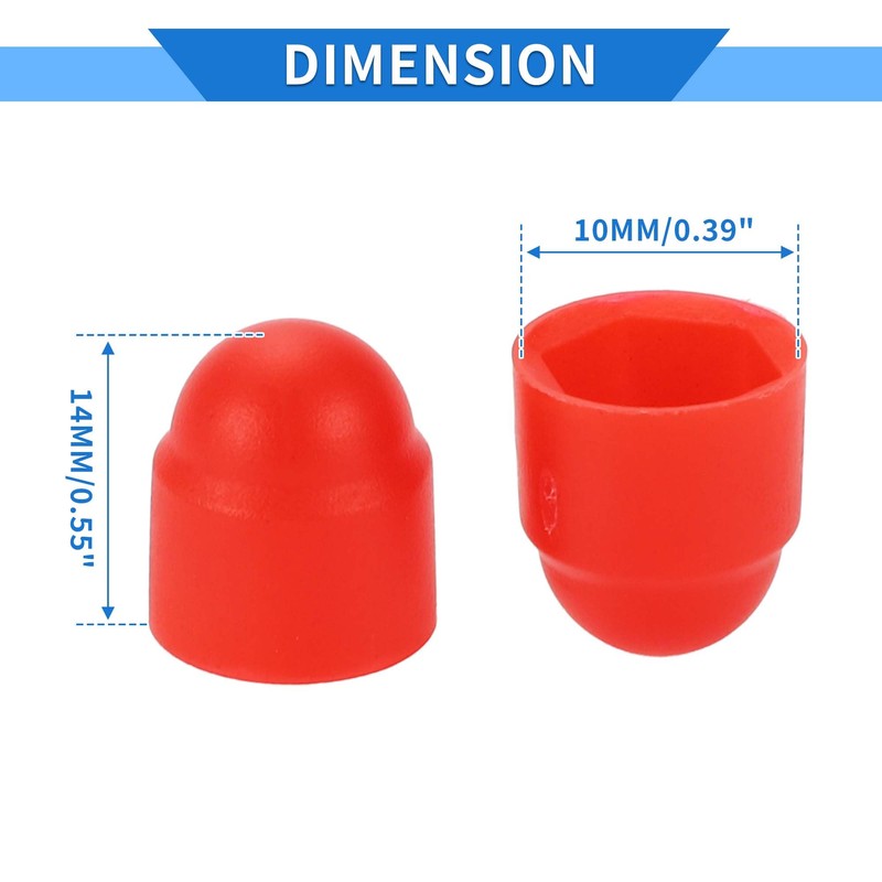 VekAuto 20pcs Wheel Lug Nut Bolt 10mm Rims Tire Nut