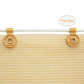 Shatex 90% Sun Shade Fabric, Sun-Block Net Mesh Shade with Clips for Pergola Cover Porch Vertical Screen 8x12ft, Beige