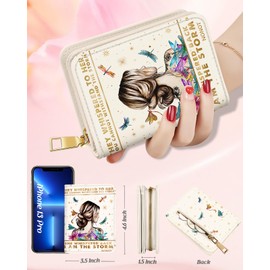 Bistup Credit Card Holder Wallet for Women Cute Leather Ladies Teen Girls Female Cardholder Wallets Accordion Purse Small Medium Aesthetic Print Modern Design Rfid Zipper Around