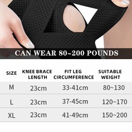 TOEECY Knee Support Men Women Knee Support Meniscus with Patella Gel Pads & Side Stabilizers Knee Support Sports for ACL MCL Arthritis Injury Recovery