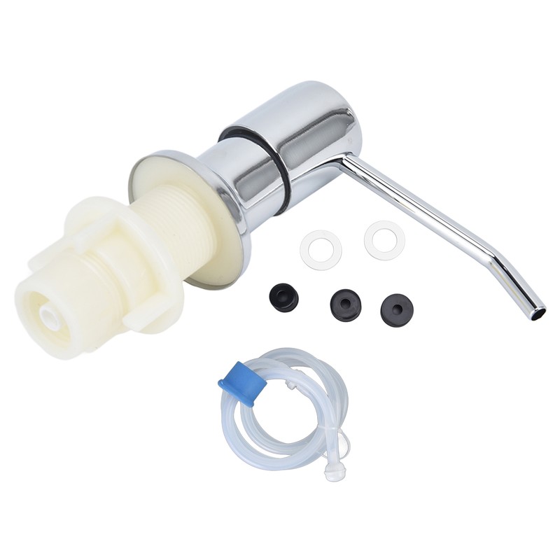 Sink Soap Dispenser Kit with Silicone Tube Stainless Steel Electroplating