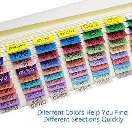 Index Tabs for DSM-5, Color-Coded DSM-5 Tabs, Laminated for Protection, 80 Tab in Total, 11 Blank Tabs, with Alignment Guide and Bookmark, Easy to Apply and Remove