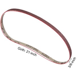 TA-VIGOR Paquete de 10 correas de lijado de 3/8 x 21 pulgadas, papel de lijado de grano 80, correas abrasivas de óxido de aluminio para molienda de metal