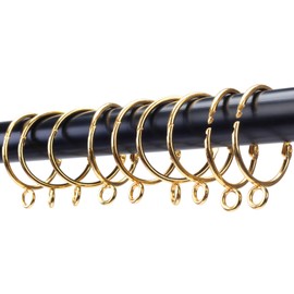 Openable Curtain Rings with Eyelets,1inch Heavy Duty Rustproof Metal Drapery Rings,Shower Curtain Rings 24pcs Gold Zocang