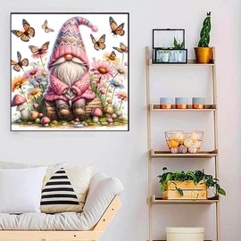 WUSARPLY Gnome Diamond Paintings Kits for Adults, Butterfly Diamond Art Kits Full Drill Diamond Dots Sunflower Paint with Diamonds Gem Arts and Crafts for Beginner Home Wall Decor