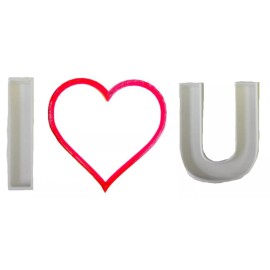 AJT I Heart U Love You Valentines Day Party Holiday Anniversary Cookie Cutter PR1185
