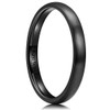 King Will 3mm Black Dome Titanium Ring Matte Finish Wedding